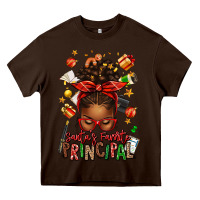 Chocolate Brown santas favorite principal afro messy bun Heavy Core Tee - texasbilliewilder