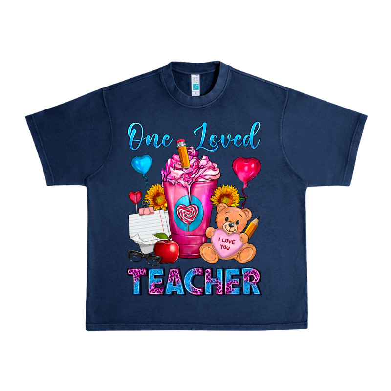 One Loved Teacher Valentines Day Cold Drink Frappe Urban Heavy Tee by FaDigitalArtStudio | Teevron