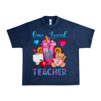 Navy One Loved Teacher Valentines Day Cold Drink Frappe Urban Heavy Tee - FaDigitalArtStudio