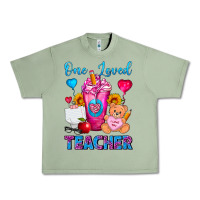 Oil Green One Loved Teacher Valentines Day Cold Drink Frappe Urban Heavy Tee - FaDigitalArtStudio