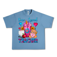 Pebble Blue One Loved Teacher Valentines Day Cold Drink Frappe Urban Heavy Tee - FaDigitalArtStudio