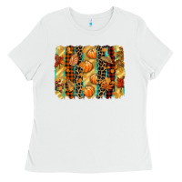 White fall brushstroke Ladies Tee - CowGirlArtShop