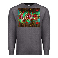 Charcoal Heather love  and leopard with keys Premium Sweatshirt - AdoDesignShop