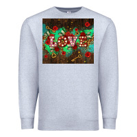 Heather Grey love  and leopard with keys Premium Sweatshirt - AdoDesignShop
