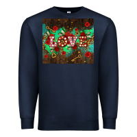 Navy love  and leopard with keys Premium Sweatshirt - AdoDesignShop