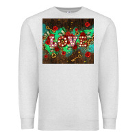 Oatmeal Heather love  and leopard with keys Premium Sweatshirt - AdoDesignShop
