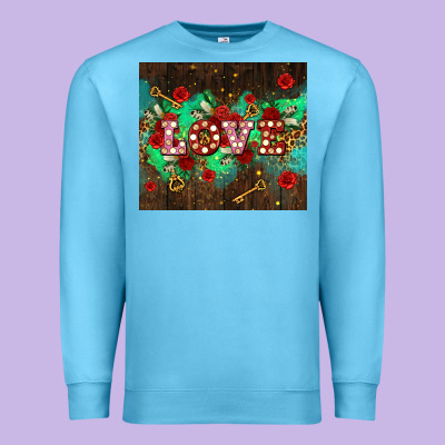 Love  And Leopard With Keys Premium Sweatshirt Designed By Adodesignshop