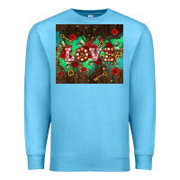 Ocean Blue love  and leopard with keys Premium Sweatshirt - AdoDesignShop