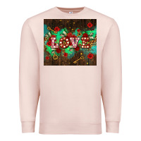 Pale Pink love  and leopard with keys Premium Sweatshirt - AdoDesignShop