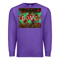 Purple love  and leopard with keys Premium Sweatshirt - AdoDesignShop