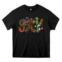 Black Army Christmas Joy Heavy Core Tee - NancyCooperArtShop