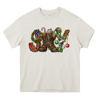 Cream Army Christmas Joy Heavy Core Tee - NancyCooperArtShop