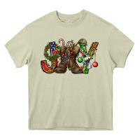 Mossy Army Christmas Joy Heavy Core Tee - NancyCooperArtShop