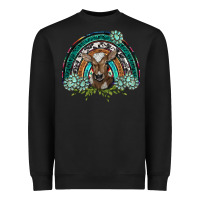 Black turquoise gemstones brown baby cow  rainbow Heavyweight Sweatshirt - BarkalooDesign
