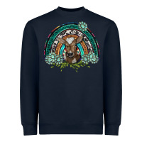 Navy turquoise gemstones brown baby cow  rainbow Heavyweight Sweatshirt - BarkalooDesign