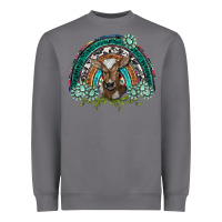 Storm turquoise gemstones brown baby cow  rainbow Heavyweight Sweatshirt - BarkalooDesign