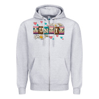 Heather Grey daisy auntie Zipper Hoodie - AdoDesignShop