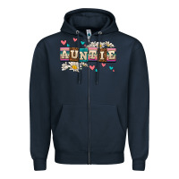Navy daisy auntie Zipper Hoodie - AdoDesignShop