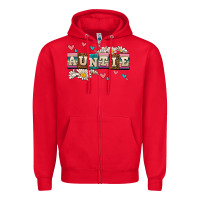 Red daisy auntie Zipper Hoodie - AdoDesignShop