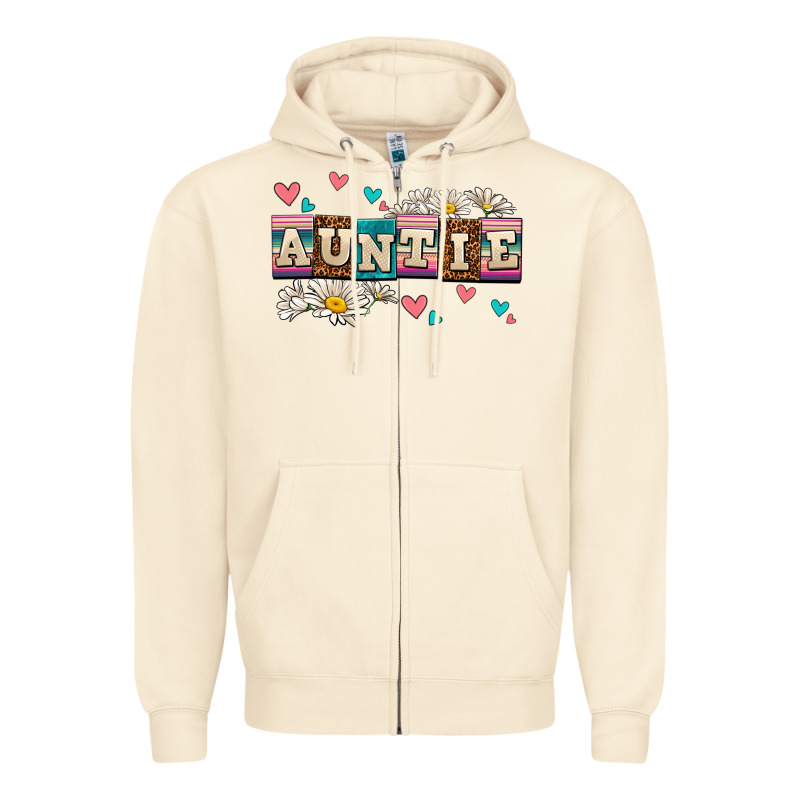 Daisy Auntie Zipper Hoodie by AdoDesignShop | Teevron