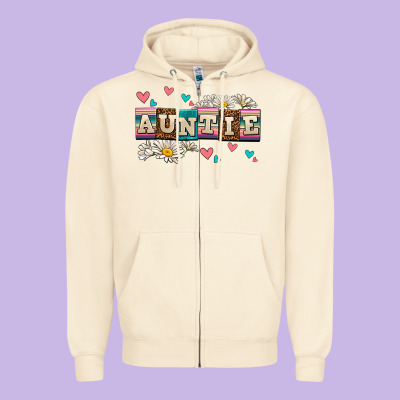 Daisy Auntie Zipper Hoodie Designed By Adodesignshop