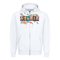 White daisy auntie Zipper Hoodie - AdoDesignShop