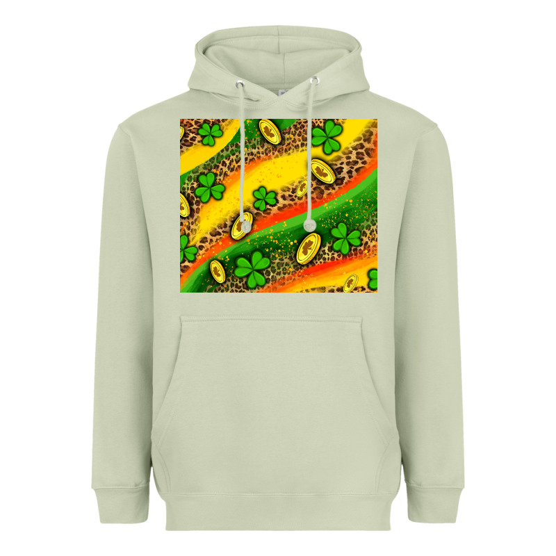 St Patricks Coin And Shamrock Heavyweight Hoodie by AdoDesignShop | Teevron