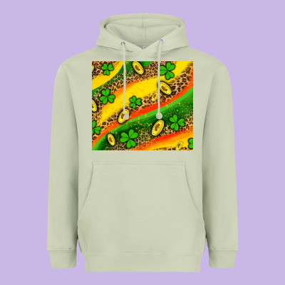 St Patricks Coin And Shamrock Heavyweight Hoodie Designed By Adodesignshop