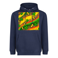 Navy st patricks coin and shamrock Heavyweight Hoodie - AdoDesignShop