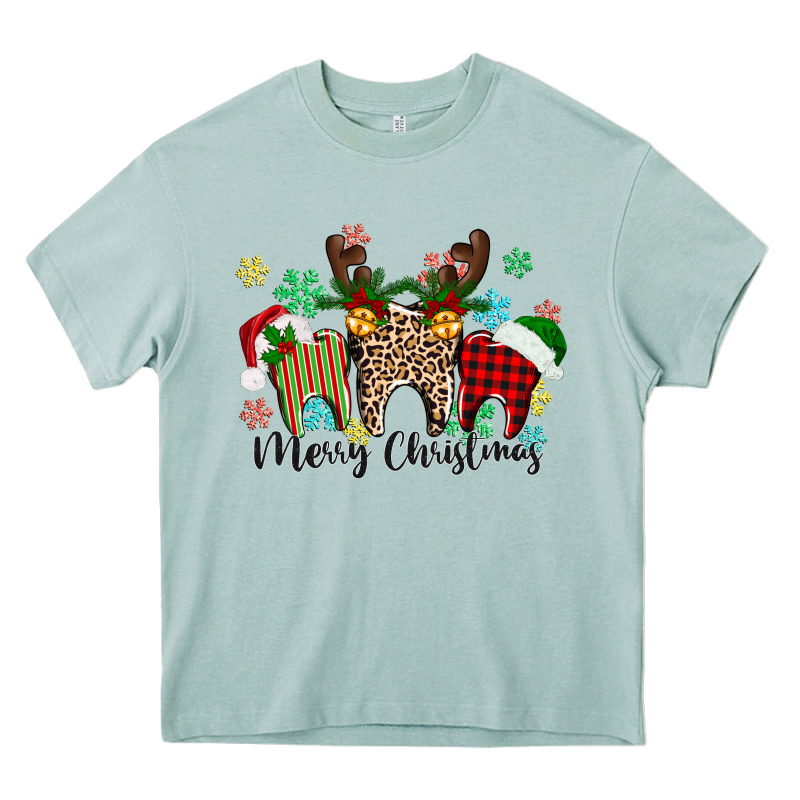 Merry Christmas Tooth Heavy Core Tee by texasbilliewilder | Teevron