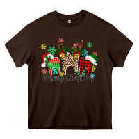Chocolate Brown Merry Christmas tooth Heavy Core Tee - texasbilliewilder