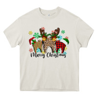 Cream Merry Christmas tooth Heavy Core Tee - texasbilliewilder