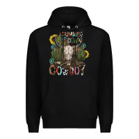 Black summer down cowboy Premium Hoodie - CowhideDigitalArt