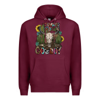 Burgundy summer down cowboy Premium Hoodie - CowhideDigitalArt