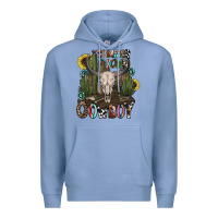 Colony Blue summer down cowboy Premium Hoodie - CowhideDigitalArt