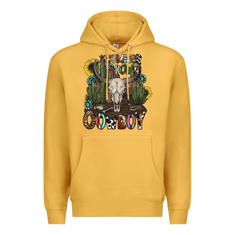 Summer Down Cowboy Premium Hoodie by CowhideDigitalArt | Teevron