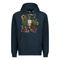 Navy summer down cowboy Premium Hoodie - CowhideDigitalArt
