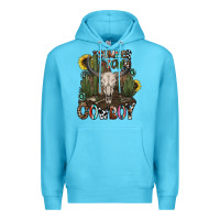 Ocean Blue summer down cowboy Premium Hoodie - CowhideDigitalArt