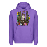 Purple summer down cowboy Premium Hoodie - CowhideDigitalArt