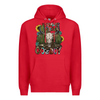 Red summer down cowboy Premium Hoodie - CowhideDigitalArt
