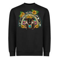 Black suffolk ewe front sunflowers rainbow Heavyweight Sweatshirt - BarkalooDesign