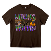 Chocolate Brown Witches be trippin Heavy Core Tee - NancyCooperArtShop