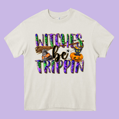 Witches Be Trippin Heavy Core Tee Designed By Nancycooperartshop