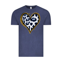 Vintage Denim Dalmatians Heart Gold Glitter Vintage Tee - Jasminsmagicworld