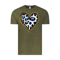 Vintage Olive Dalmatians Heart Gold Glitter Vintage Tee - Jasminsmagicworld