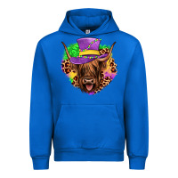 Cobalt highland cow mardi gras Urban Hoodie - JahusDesignShop
