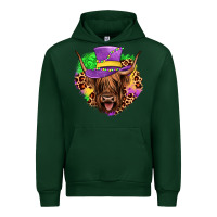 Forest Green highland cow mardi gras Urban Hoodie - JahusDesignShop