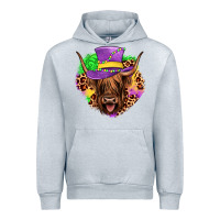 Heather Grey highland cow mardi gras Urban Hoodie - JahusDesignShop