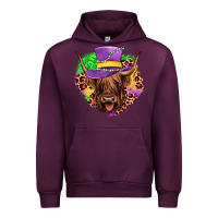 Mauve Wine highland cow mardi gras Urban Hoodie - JahusDesignShop