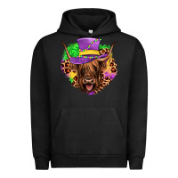 Pigment Black highland cow mardi gras Urban Hoodie - JahusDesignShop